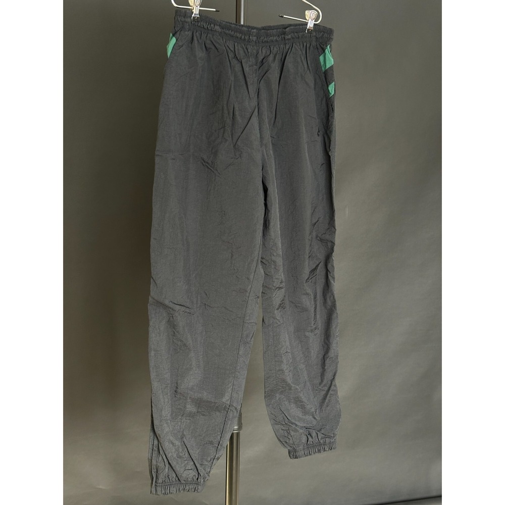 Vintage Authentic 90s Nike Mens XL Warmup Pants Black Green Joggers Black Tag - Picture 4 of 9